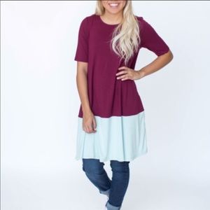 Agnes & Dora Tops - Agnes & Dora color block berry swing tunic NWT Agnes & Dora Tops - Agnes & Dora color block berry swing tunic NWT